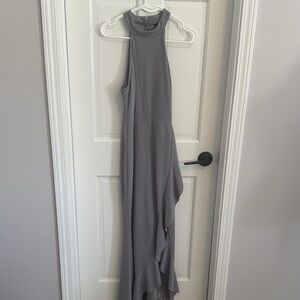 Chic Sleeveless Asymmetrical Gray Dress